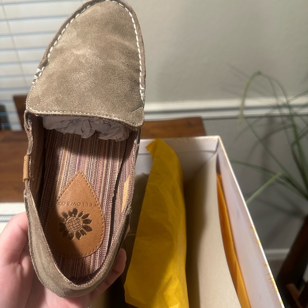 Yellow Box Tan Slip-On Loafers with Moccasin Stitching